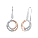 AMOR Ohrring (Ohrhänger) Damen, 925 Silber silber / rosévergoldet (bicolor), Zirkonia weiß, Hauptbild
