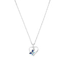 AMOR Halskette Damen, 925 Silber rhodiniert, Motiv Herz, Zirkonia dunkelblau, Hauptbild