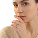 AMOR Ring Women, 925 Silber vergoldet, Rosefarben, am Model