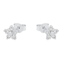 AMOR Ohrring (Ohrstecker) Damen, 925 Silber rhodiniert, Motiv Blume, Zirkonia weiß, Ansicht 4