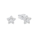 AMOR Ohrring (Ohrstecker) Damen, 925 Silber rhodiniert, Motiv Blume, Zirkonia weiß, Hauptbild