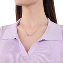 AMOR women's necklace, two-tone 925 sterling silver (silver and rose gold-plated), view 2