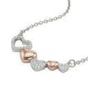 AMOR women's necklace, two-tone 925 sterling silver (silver and rose gold-plated), view 5