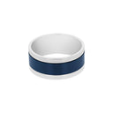 JOOP! men's ring, stainless steel with blue IP plating, view 4