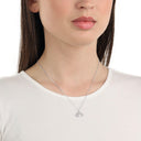 AMOR Halskette Damen, 925 Silber rhodiniert, Motiv Lotusblüte, Zirkonia weiß, Ansicht 2