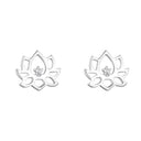 AMOR Ohrring (Ohrstecker) Damen, 925 Silber rhodiniert, Motiv Lotusblüte, Ansicht 3