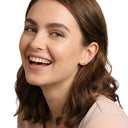AMOR women's stud earrings, 375 gold, worn by model