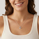 AMOR women's necklace, rhodium-plated 925 sterling silver, worn by model