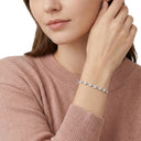 AMOR women's bracelet, rhodium-plated 925 sterling silver, worn by model
