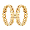 NOELANI women's hoop earrings, stainless steel with gold IP plating, view 4