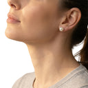 AMOR women's stud earrings, rhodium-plated 925 sterling silver, view 2