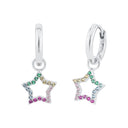 PRINZESSIN LILLIFEE girls' hoop earrings, rhodium-plated 925 sterling silver, main image