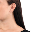 AMOR Ohrring (Creolen) Damen, 925 Silber rhodiniert, Zirkonia weiß, Ansicht 2