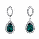 AMOR Ohrring (Ohrhänger) Damen, 925 Silber rhodiniert, Glas grün, Ansicht 3