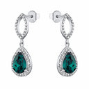 AMOR Ohrring (Ohrhänger) Damen, 925 Silber rhodiniert, Glas grün, Ansicht 4