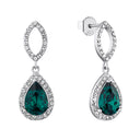 AMOR Ohrring (Ohrhänger) Damen, 925 Silber rhodiniert, Glas grün, Hauptbild