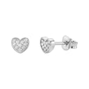 AMOR women's stud earrings, rhodium-plated 925 sterling silver, main image