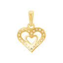 AMOR Anhänger (Halskette) Damen, 375 Gold, Motiv Herz, Zirkonia weiß, Rückseite