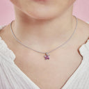 PRINZESSIN LILLIFEE girls' necklace, rhodium-plated 925 sterling silver, worn by model