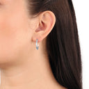 AMOR Ohrring (Creolen) Damen, 925 Silber rhodiniert, Motiv Feder, Ansicht 2