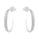 AMOR Ohrring (Creolen) Damen, 925 Silber rhodiniert, Motiv Feder, Ansicht 5
