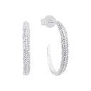 AMOR Ohrring (Creolen) Damen, 925 Silber rhodiniert, Motiv Feder, Hauptbild