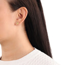 AMOR Ohrring (Ohrstecker) Damen, 925 Silber vergoldet, Motiv Rose, Ansicht 2