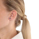 AMOR Ohrring (Ohrstecker) Damen, 925 Silber rhodiniert, Motiv Rose, Ansicht 2