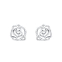 AMOR Ohrring (Ohrstecker) Damen, 925 Silber rhodiniert, Motiv Rose, Ansicht 3