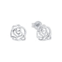 AMOR Ohrring (Ohrstecker) Damen, 925 Silber rhodiniert, Motiv Rose, Hauptbild