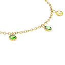 AMOR Fußkette Damen, Edelstahl IP gold, Zirkonia grün, Ansicht 4