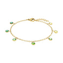 AMOR Fußkette Damen, Edelstahl IP gold, Zirkonia grün, Hauptbild