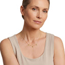 AMOR Kette mit Anhänger Damen, Edelstahl IP gold, am Model