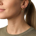 AMOR women's hoop earrings, stainless steel with gold IP plating, view 2