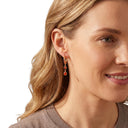 AMOR women's hoop earrings, stainless steel with gold IP plating, view 2