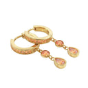 AMOR women's hoop earrings, stainless steel with gold IP plating, view 5