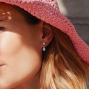 AMOR Ohrring (Ohrstecker) Damen, Edelstahl, Zirkonia weiß, am Model