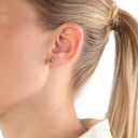 AMOR Ohrring (Ohrstecker) Damen, Edelstahl IP gold, Zirkonia hellgrün, Ansicht 2