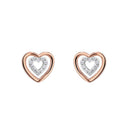 AMOR Ohrring (Ohrstecker) Damen, 925 Silber silber / rosévergoldet (bicolor), Motiv Herz, Zirkonia weiß, Ansicht 3
