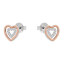 AMOR Ohrring (Ohrstecker) Damen, 925 Silber silber / rosévergoldet (bicolor), Motiv Herz, Zirkonia weiß, Ansicht 4