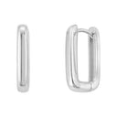 AMOR women's hoop earrings, rhodium-plated 925 sterling silver, silver, main image