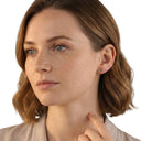 AMOR women's stud earrings, gold-plated 925 sterling silver, worn by model