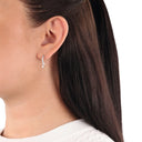 AMOR Ohrring (Creolen) Damen, 925 Silber rhodiniert, Zirkonia weiß, Ansicht 2