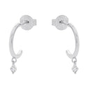 AMOR Ohrring (Creolen) Damen, 925 Silber rhodiniert, Zirkonia weiß, Ansicht 4