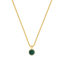 AMOR Halskette Damen, 925 Silber 14ct vergoldet, Malachit grün, Hauptbild