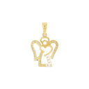 AMOR Anhänger (Halskette) Damen, 375 Gold, Motiv Engel, Zirkonia weiß, Rückseite