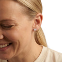AMOR women's stud earrings, rhodium-plated 925 sterling silver, view 2