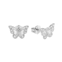 AMOR women's stud earrings, rhodium-plated 925 sterling silver, view 3