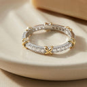 AMOR women's ring, two-tone 925 sterling silver (silver and gold-plated), view 7