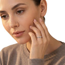 AMOR women's ring, rhodium-plated 925 sterling silver, worn by model